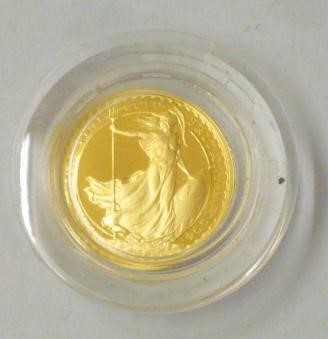 AN ELIZABETH II GOLD PROOF "BRITANNIA" £10 Image