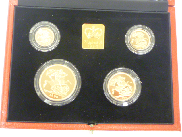 AN ELIZABETH II GOLD PROOF SOVEREIGN FOUR COIN SET Image