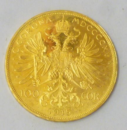 AN AUSTRIAN GOLD 100 CORONA Image