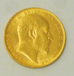 AN EDWARD VII GOLD SOVEREIGN Image