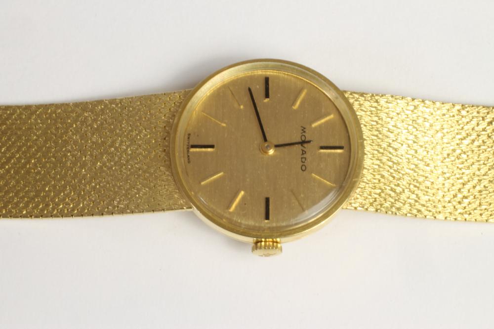 A LADY'S 18CT GOLD "MOVADO" WRISTWATCH Image