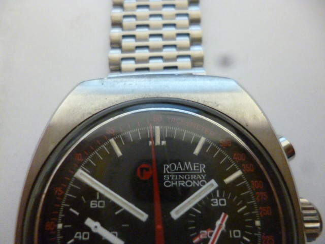 A GENTLEMAN'S STAINLESS STEEL "ROAMER STINGRAY CHRONOGRAPH" Image