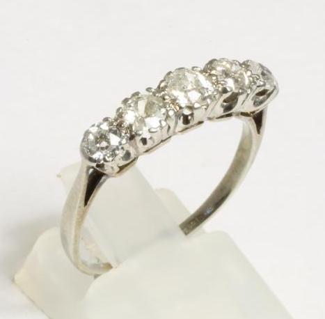A FIVE STONE DIAMOND RING Image