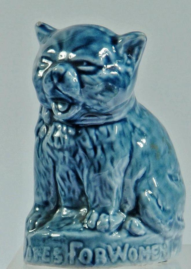OF SUFFRAGETTE INTEREST- a German porcelain blue glazed cat "Votes For Women" Image