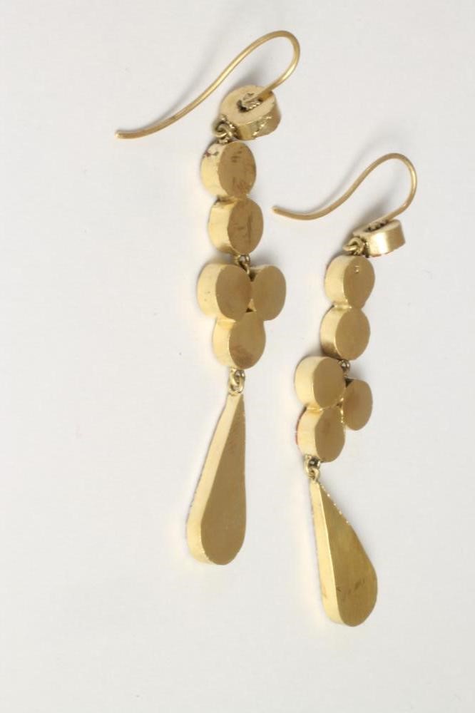 A PAIR OF LATE VICTORIAN MICRO MOSAIC EAR BOBS Image