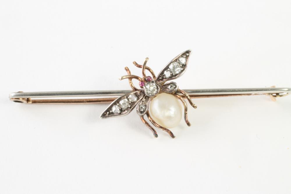 AN EDWARDIAN NOVELTY INSECT BROOCH Image