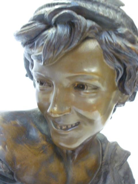 A TOOTH & CO. BRETBY COLD PAINTED TERRACOTTA BUST of a Neapolitan fisherboy after Jean-Baptiste Image