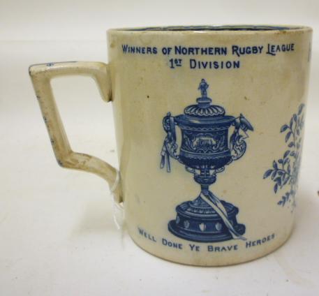 OF RUGBY LEAGUE INTEREST - a pottery mug of plain cylindrical form Image