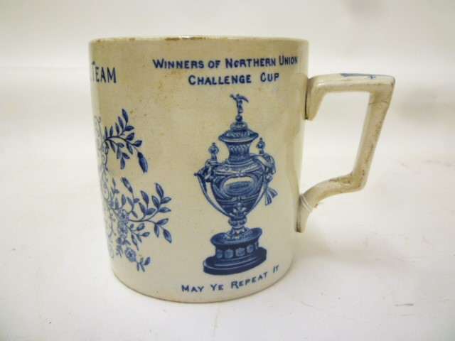 OF RUGBY LEAGUE INTEREST - a pottery mug of plain cylindrical form Image