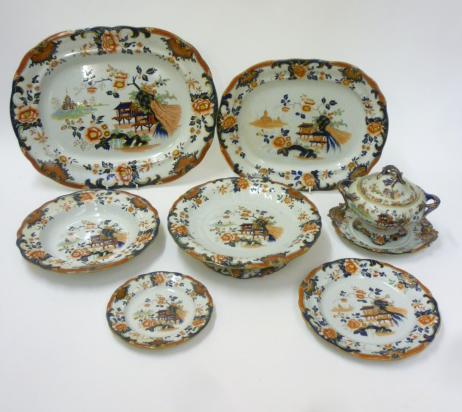 AN EXTENSIVE IMPROVED IRONSTONE CHINA DINNER SERVICE Image