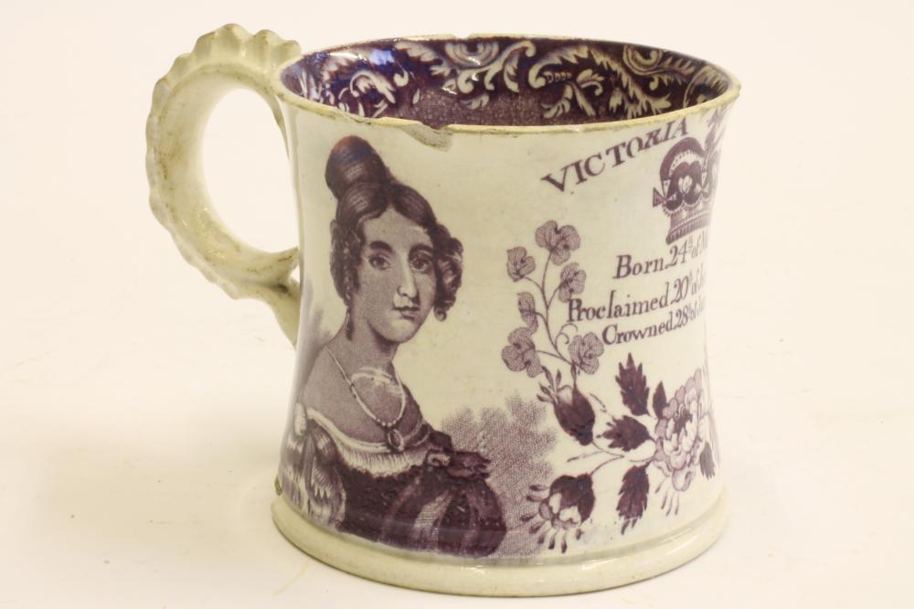 A STAFFORDSHIRE POTTERY VICTORIA CORONATION MUG Image
