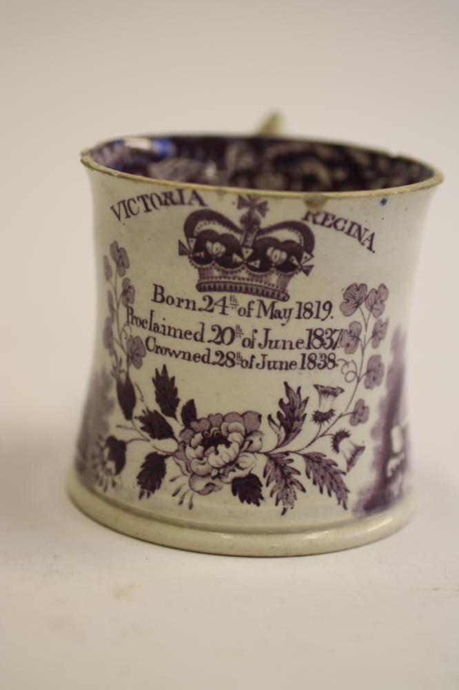 A STAFFORDSHIRE POTTERY VICTORIA CORONATION MUG Image