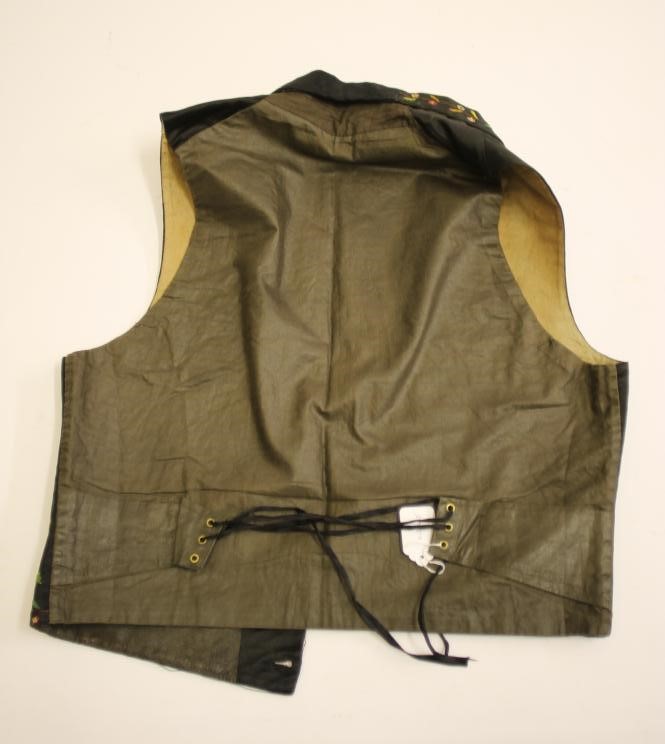 A GENTLEMAN'S BLACK SILK SATIN WAISTCOAT Image