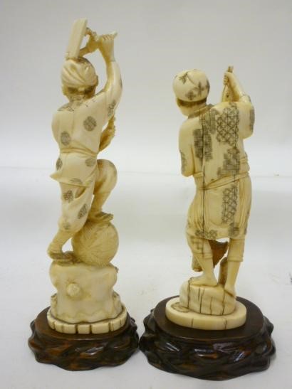 TWO JAPANESE ONE PIECE IVORY FIGURES Image