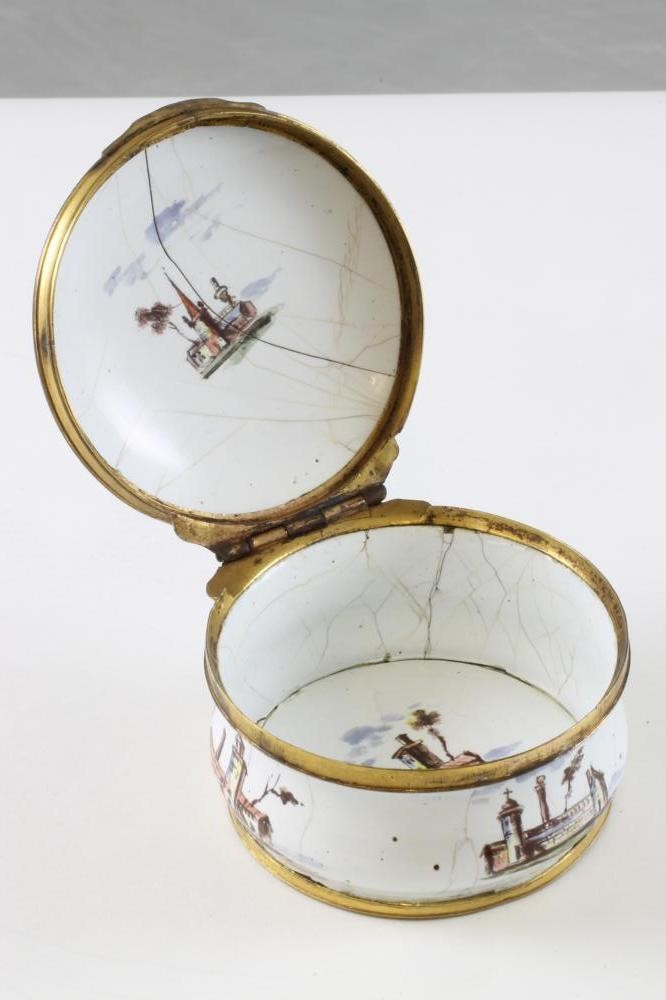 AN ENGLISH ENAMEL ON COPPER SNUFF BOX Image