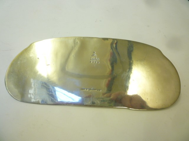 A LIBERTY & CO. TUDRIC PEWTER KIDNEY SHAPED INKWELL Image