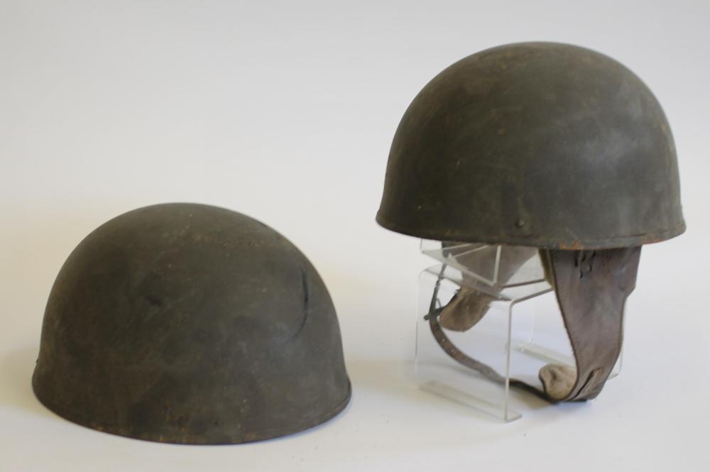 TWO BRITISH DISPATCH RIDER MOTORCYCLE HELMETS Image