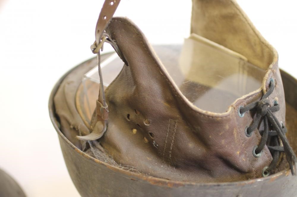 TWO BRITISH DISPATCH RIDER MOTORCYCLE HELMETS Image