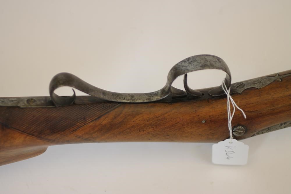 A PERCUSSION SINGLE BARREL SPORTING GUN Image