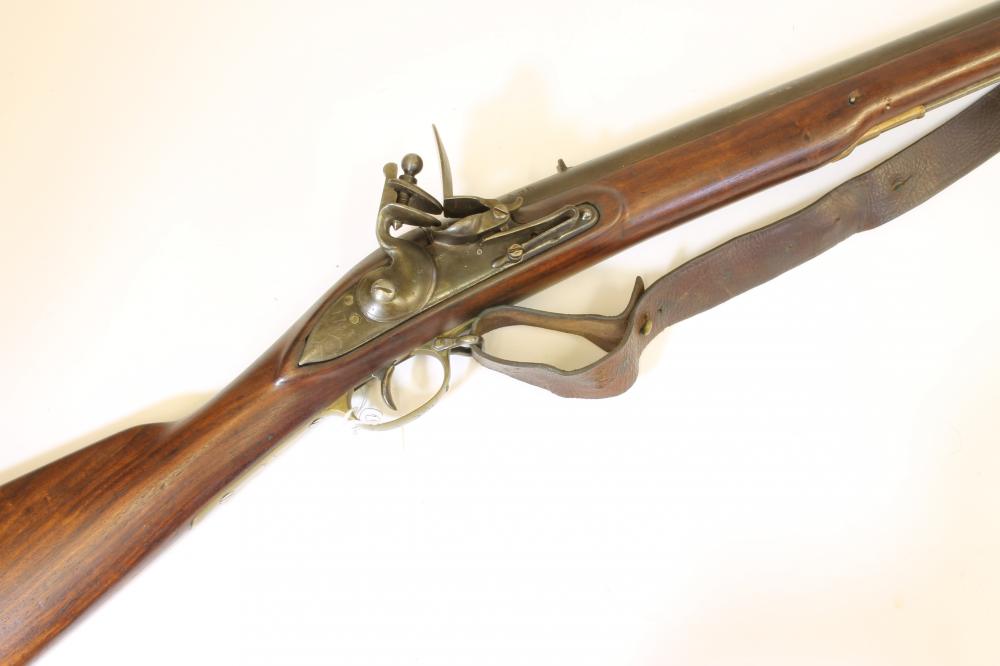 AN INDIAN MADE FLINT LOCK BROWN BESS MUSKET Image