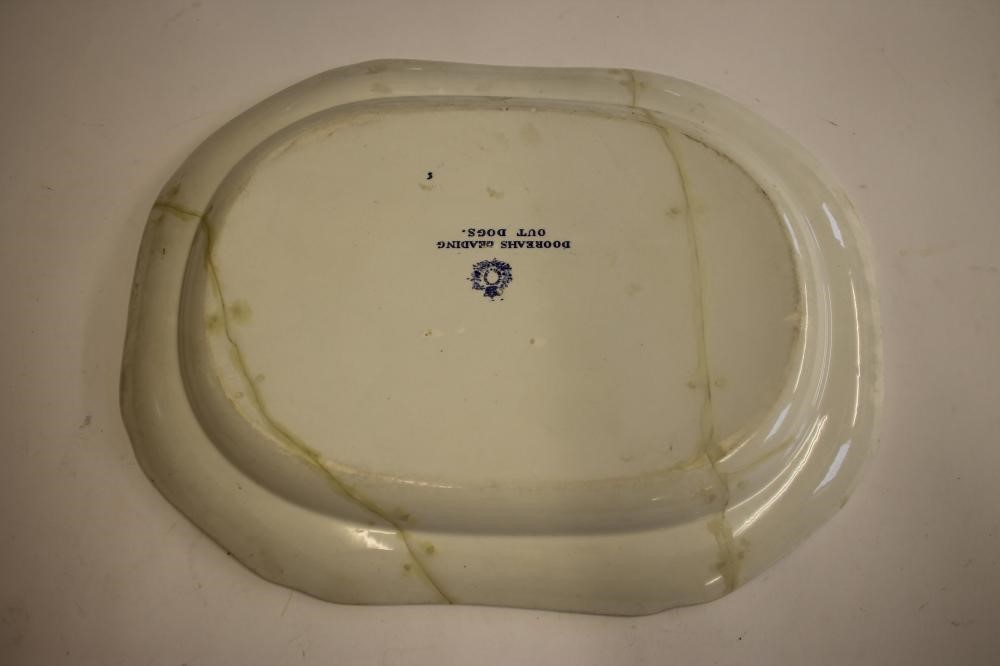 SPODE INDIAN SPORTING SERIES BLUE AND WHITE PRINTED EARTHENWARE-A "Shooting a Leopard" meat plate of Image