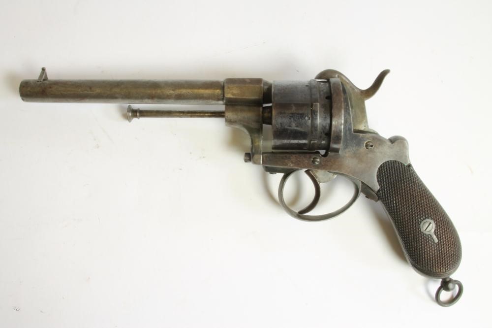 A 12MM BELGIAN PIN FIRE REVOLVER Image