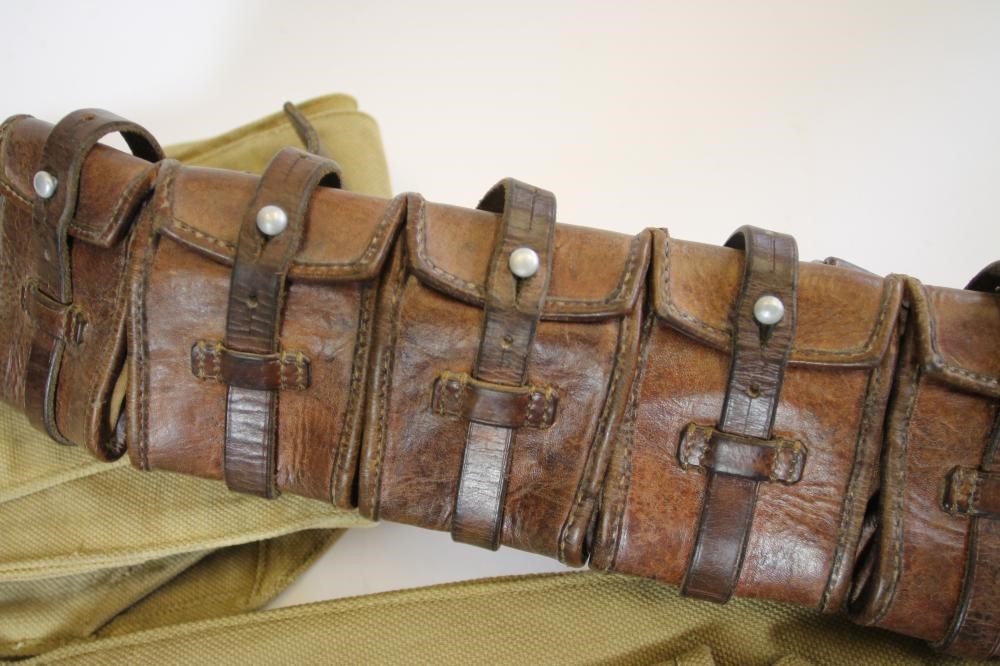 A SWEDISH LEATHER MAUSER AMMUNITION BELT Image