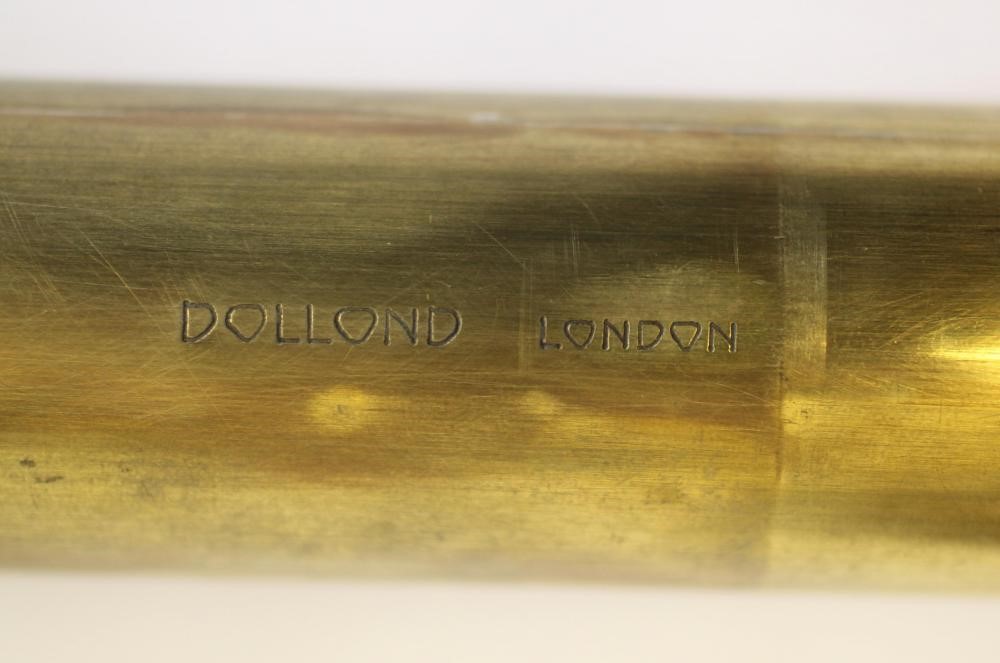 A FIVE DRAWER BRASS TELESCOPE by Dollond Image