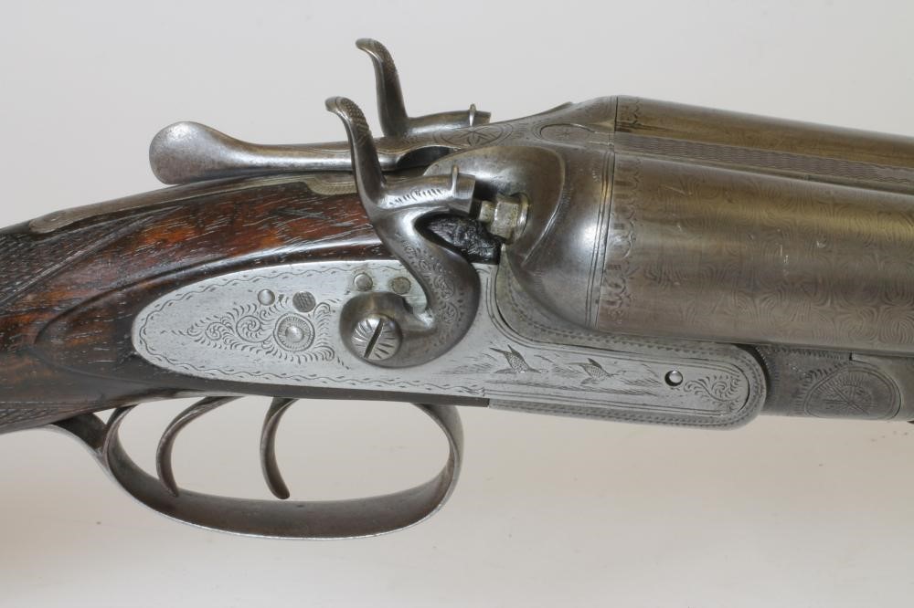 A BRANDON OF LONDON 12 BORE HAMMER SHOTGUN Image