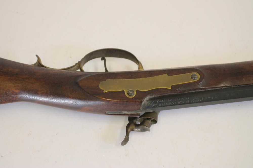 A REPRODUCTION .45 PERCUSSION MUZZLE-LOADING KENTUCKY RIFLE SIGNED PEDERSOLI Image