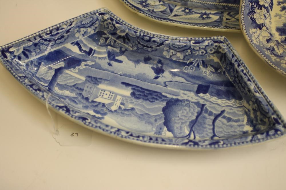 WALES & NORTH WEST ENGLAND BLUE AND WHITE PRINTED EARTHENWARE- A Ralph Hall "Valle Crucis Abbey" two Image