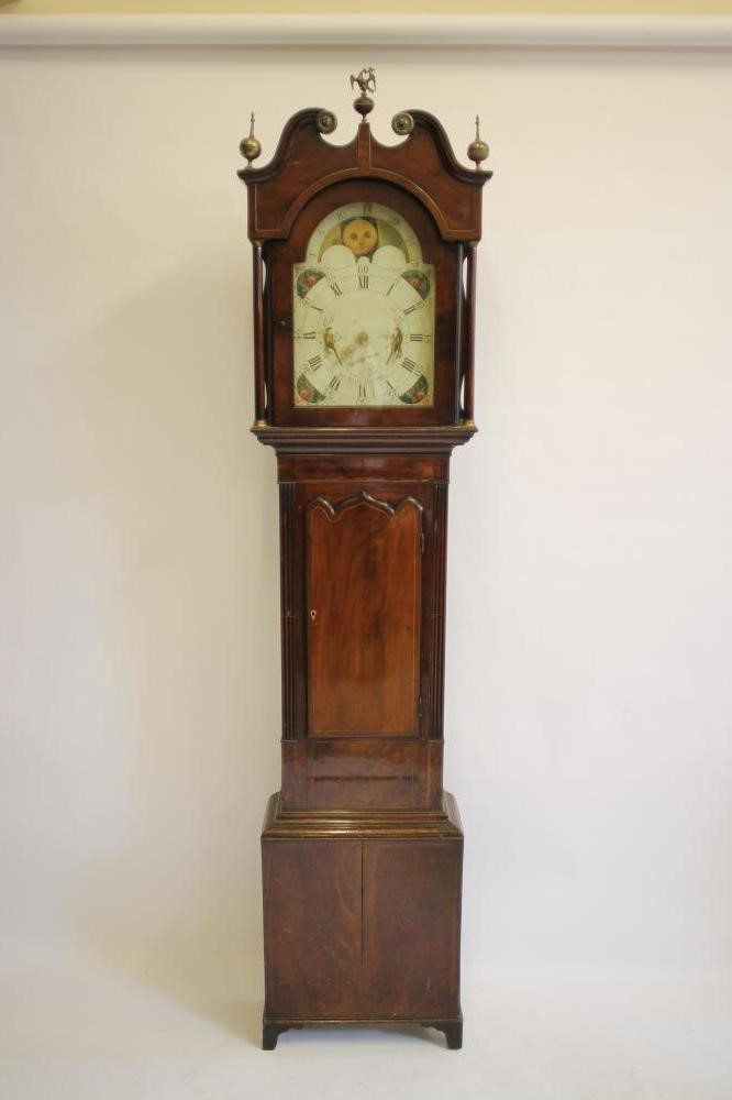 A MAHOGANY LONGCASE CLOCK signed Jas. Shaw Image
