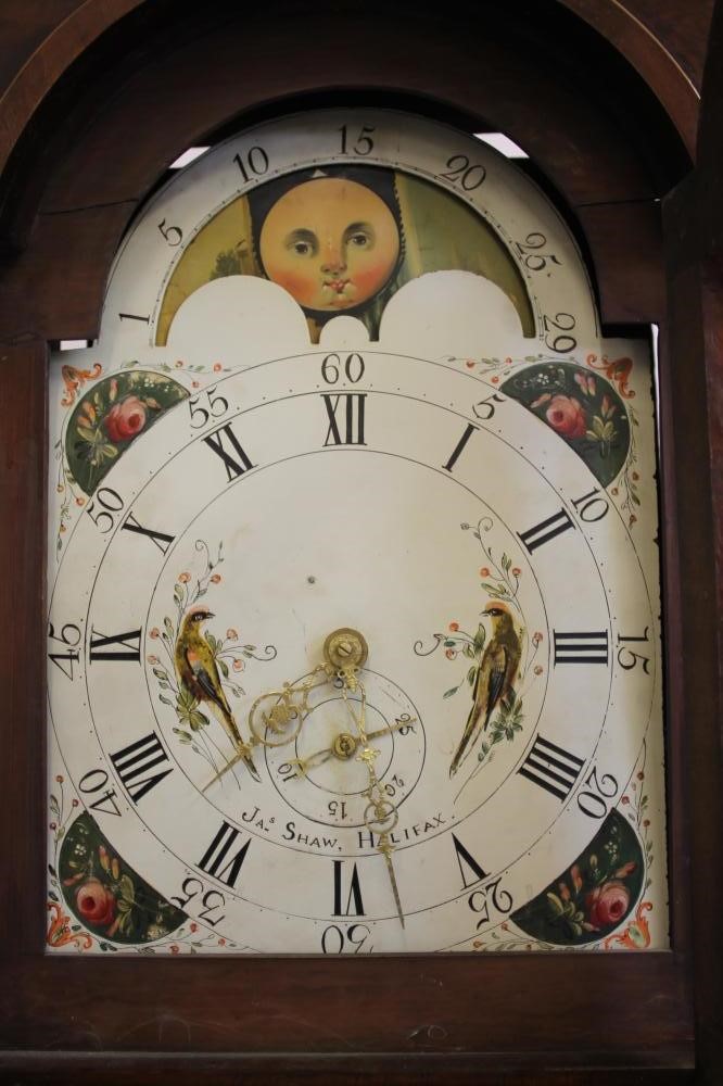 A MAHOGANY LONGCASE CLOCK signed Jas. Shaw Image