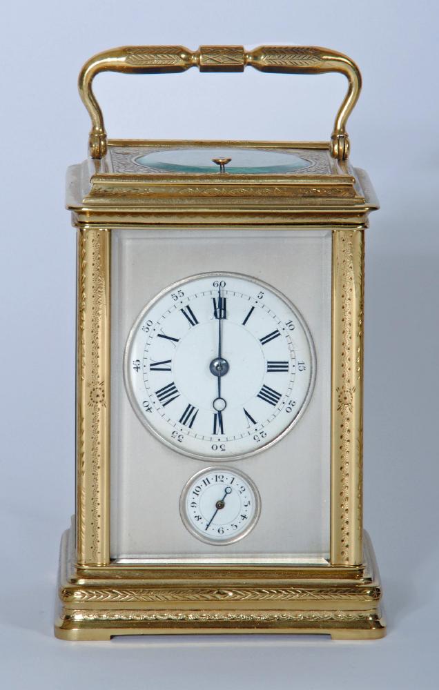 A FRENCH REPEATING CARRIAGE CLOCK with alarm by Reclus Image