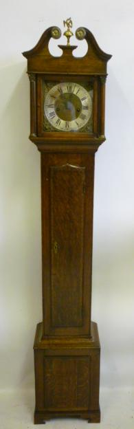 AN OAK CASED "GRANDMOTHER" CLOCK Image