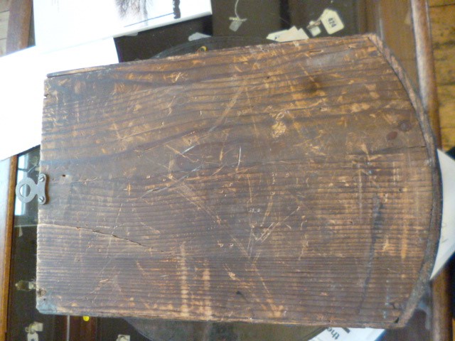 A MAHOGANY WALL CLOCK signed Thornton Image