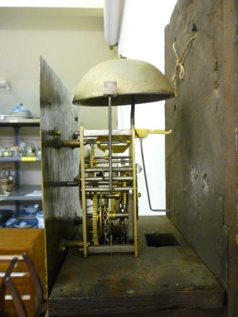 AN OAK LONGCASE CLOCK signed Wright Image