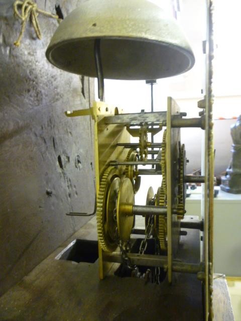 AN OAK LONGCASE CLOCK signed Wright Image