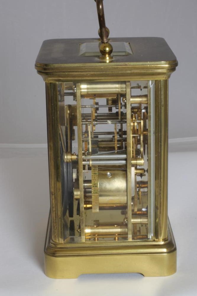 A SWISS BRASS CASED CARRIAGE CLOCK Image
