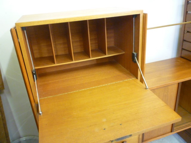 A STAPLES LADDERAX TEAK LIVING ROOM UNIT incorporating shelving Image
