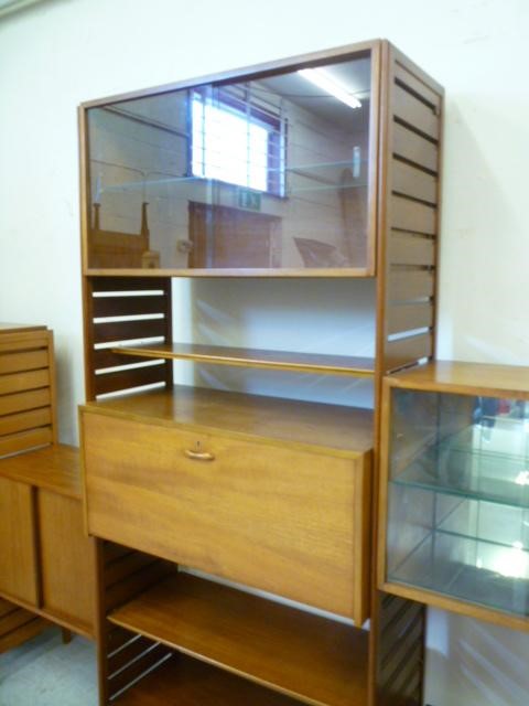 A STAPLES LADDERAX TEAK LIVING ROOM UNIT incorporating shelving Image