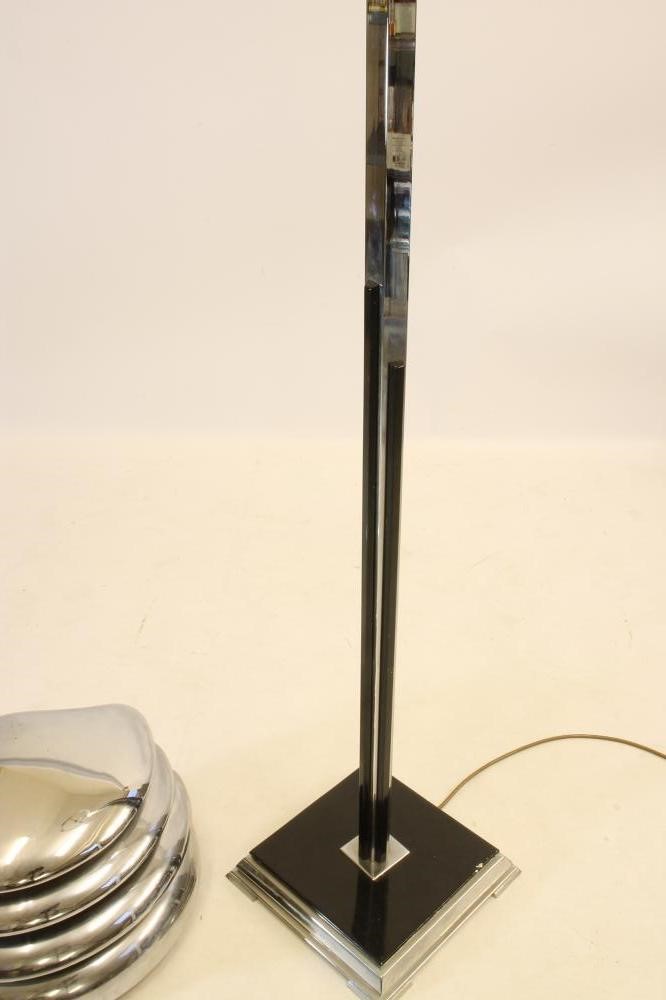 AN ART DECO CHROME AND EBONISED WOOD STANDARD LAMP Image