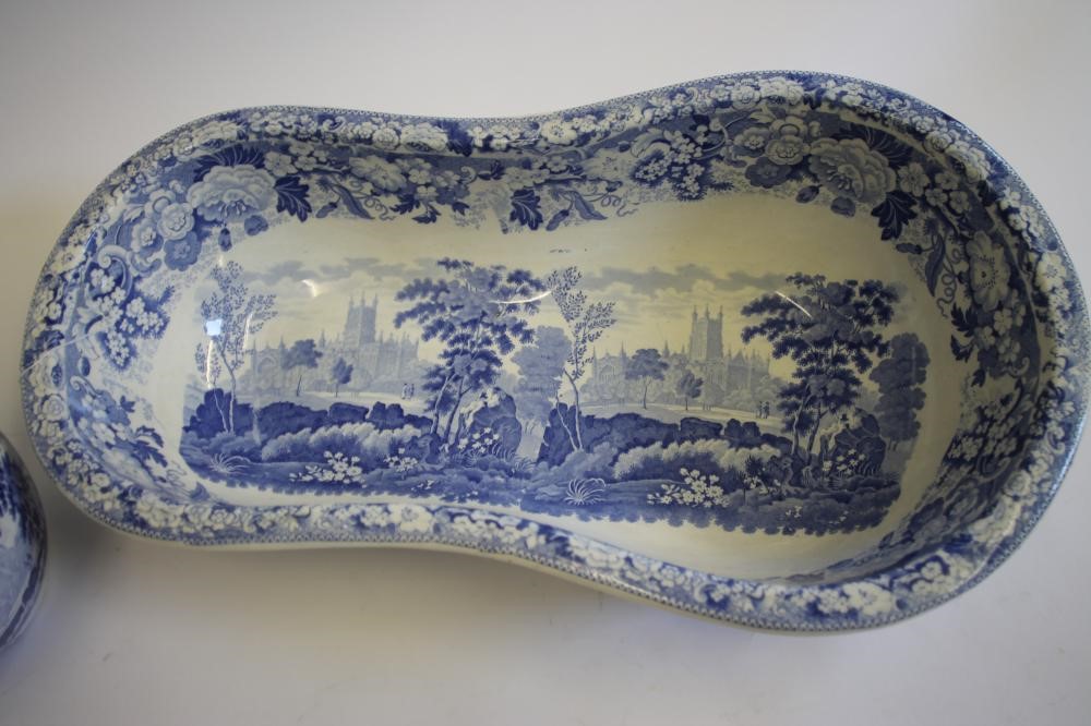 GLOUCESTER INTEREST BLUE AND WHITE PRINTED EARTHENWARE- A bidet of typical form Image