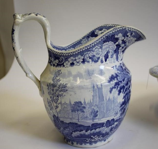 GLOUCESTER INTEREST BLUE AND WHITE PRINTED EARTHENWARE- A bidet of typical form Image