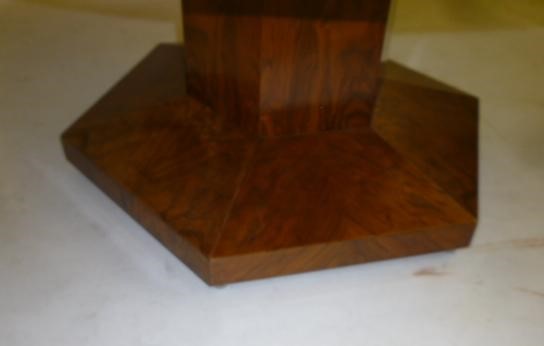 AN ART DECO BURR WALNUT OCCASIONAL TABLE of two tier circular form Image