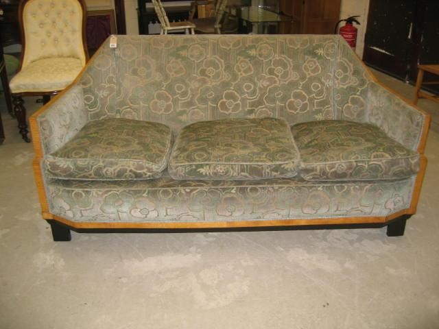 AN ART DECO SITTING ROOM SUITE in satinwood veneer with ebonised panels Image