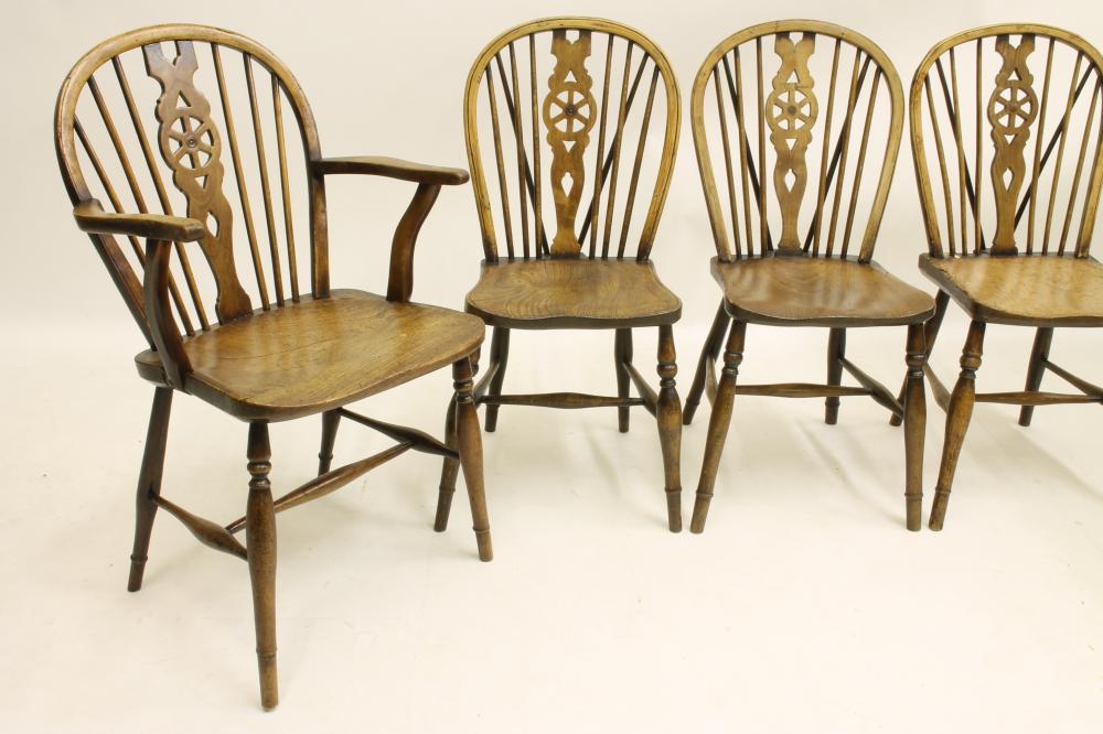 A SET OF EIGHT MATCHED KITCHEN WINDSOR CHAIRS Image