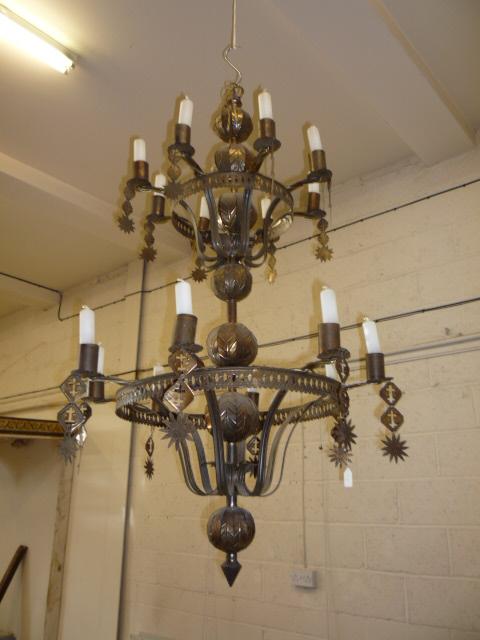 A MIDDLE EASTERN GILT METAL LIGHT PENDANT Image