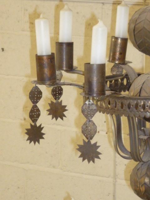 A MIDDLE EASTERN GILT METAL LIGHT PENDANT Image