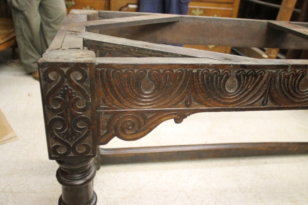 A CHARLES II AND LATER OAK REFECTORY TABLE Image